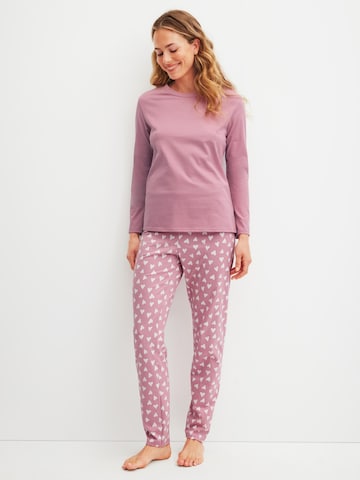 CALIDA Pyjama 'Cotton Stripes'‌‌‌‌‌‌‌ in Lila