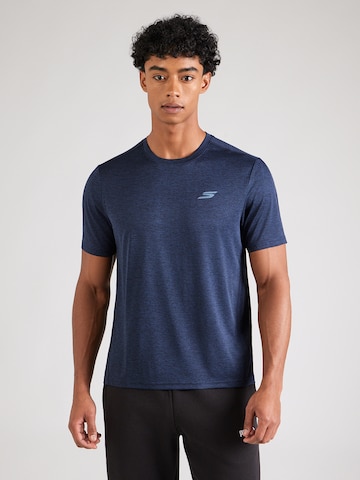 SKECHERS Λειτουργικό μπλουζάκι 'CHARGE' σε μπλε: μπροστά