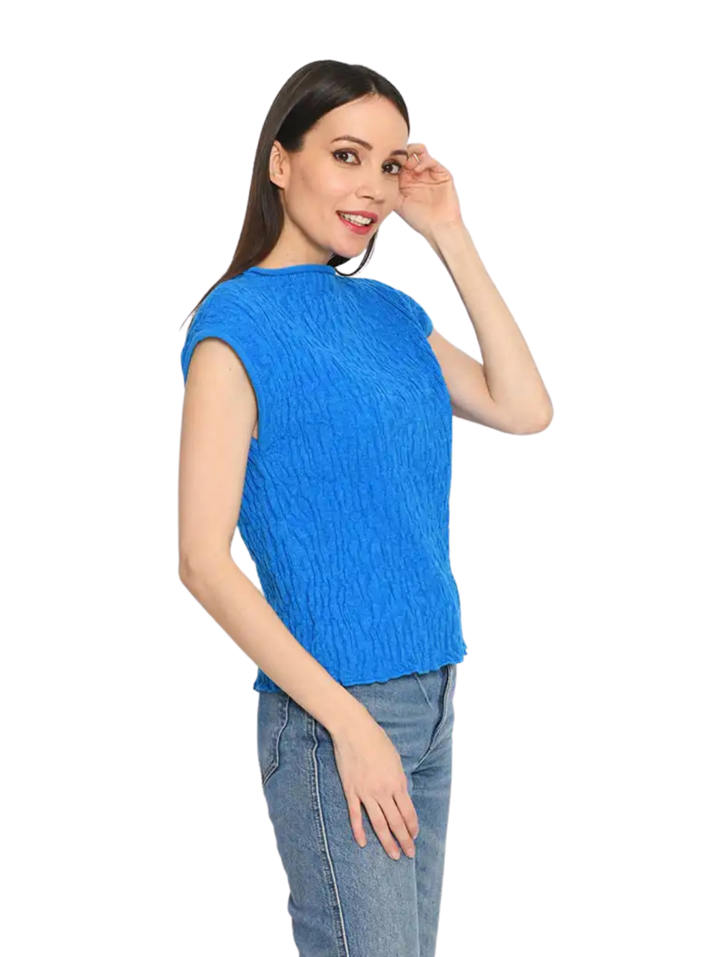Süel knitwear Sticktop 'Wrinkled Texture'‌‌‌‌ in Blau