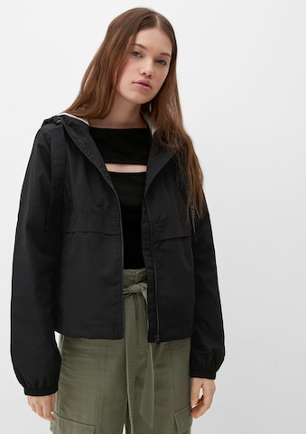 QS Between-season jacket in Black: front