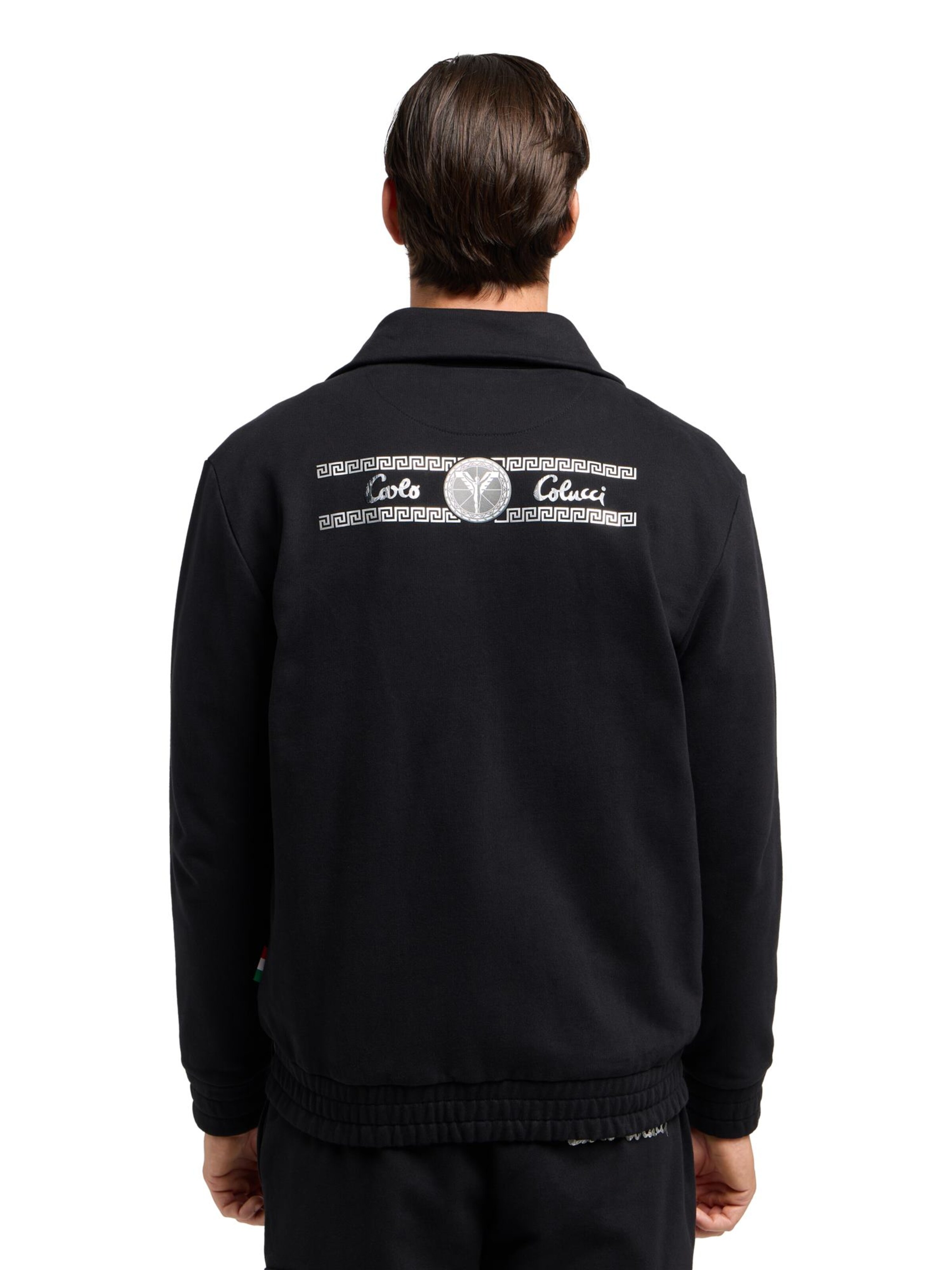 Carlo Colucci Sweatjacke ' Di Trocchio ' in Schwarz