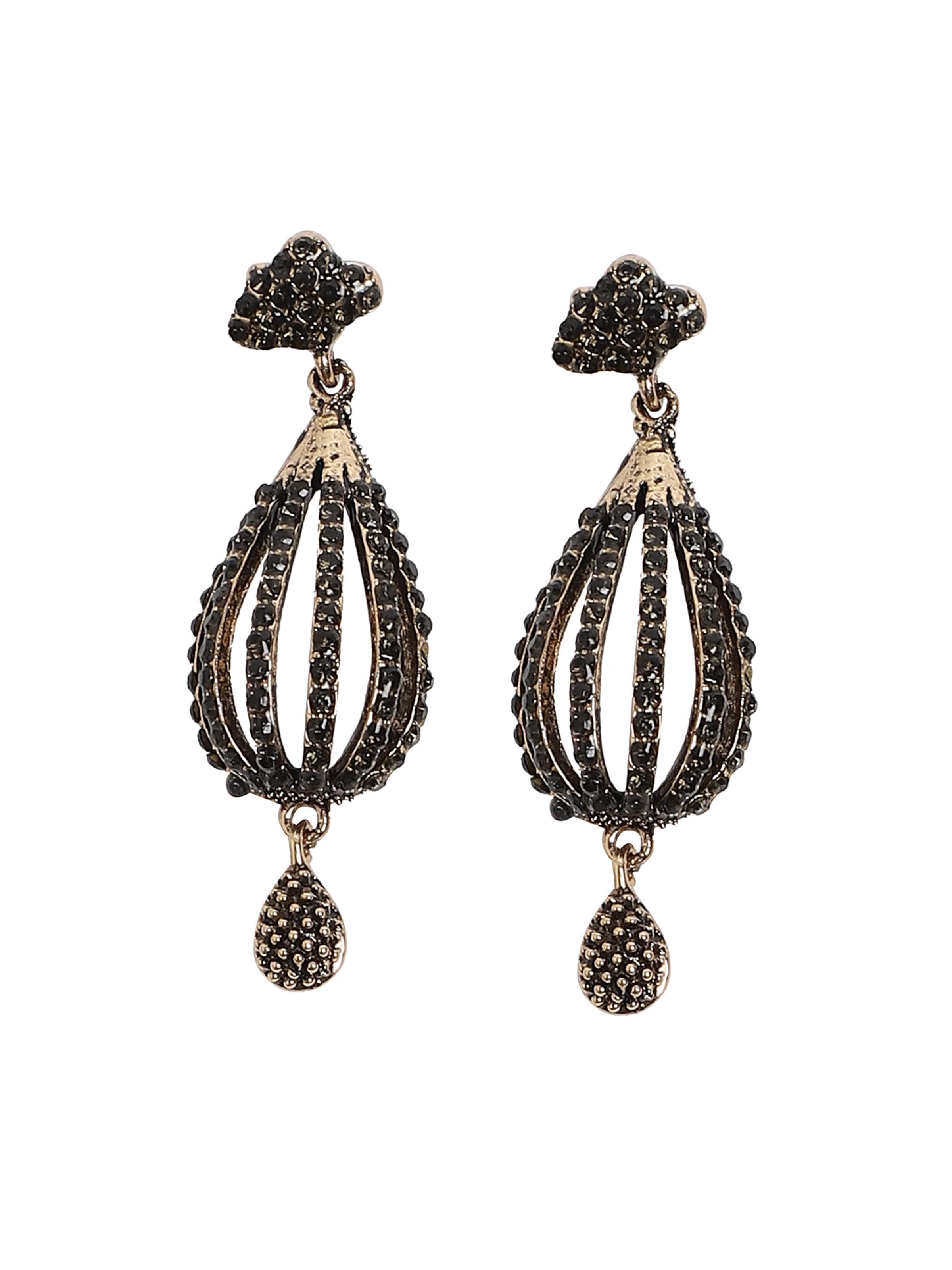 Boucles d'oreilles 'Seelam' SOHI en noir : devant