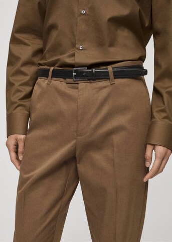MANGO MAN Regular Pleated Pants 'Nicco' in Brown