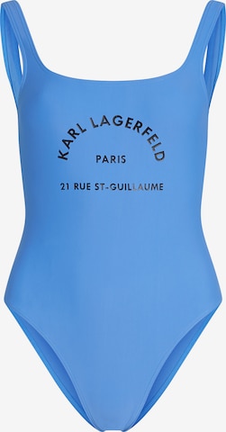 Karl Lagerfeld Bustier Badeanzug 'Rue St-Guillaume' in Blau: Vorderseite