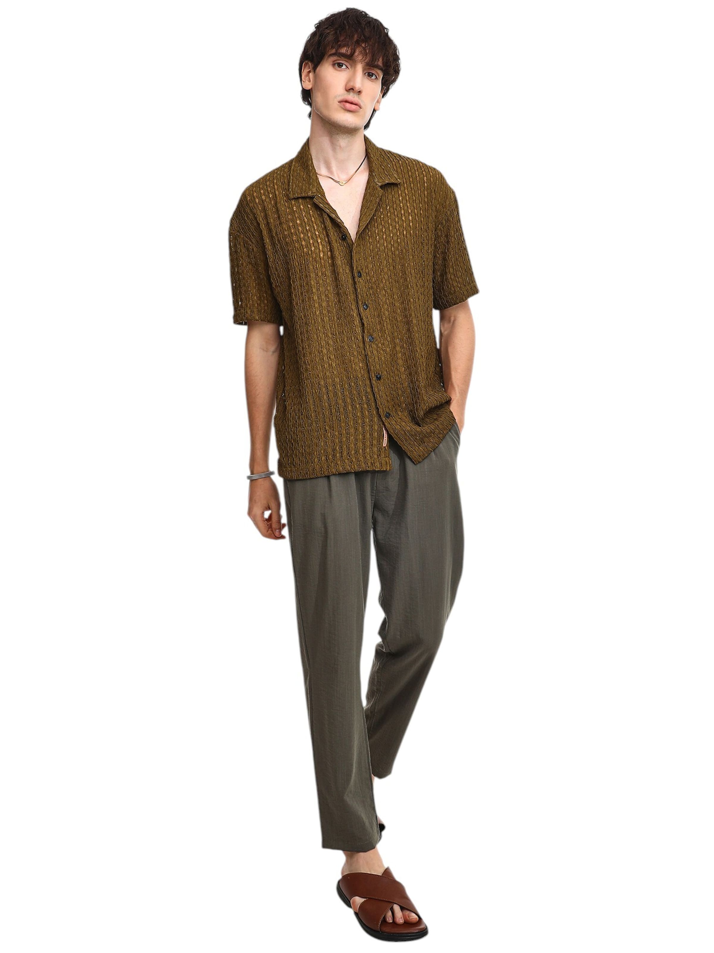 Comfort fit Camicia 'Ziba' di Campus Sutra in verde