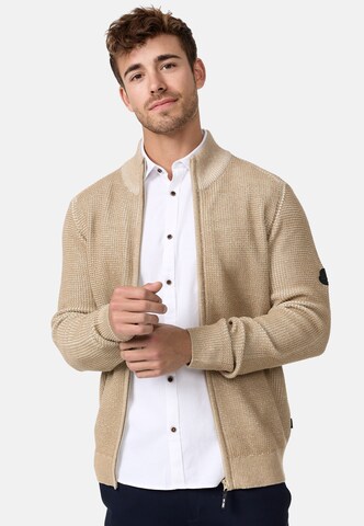 INDICODE JEANS Gebreid vest 'Layton' in Beige