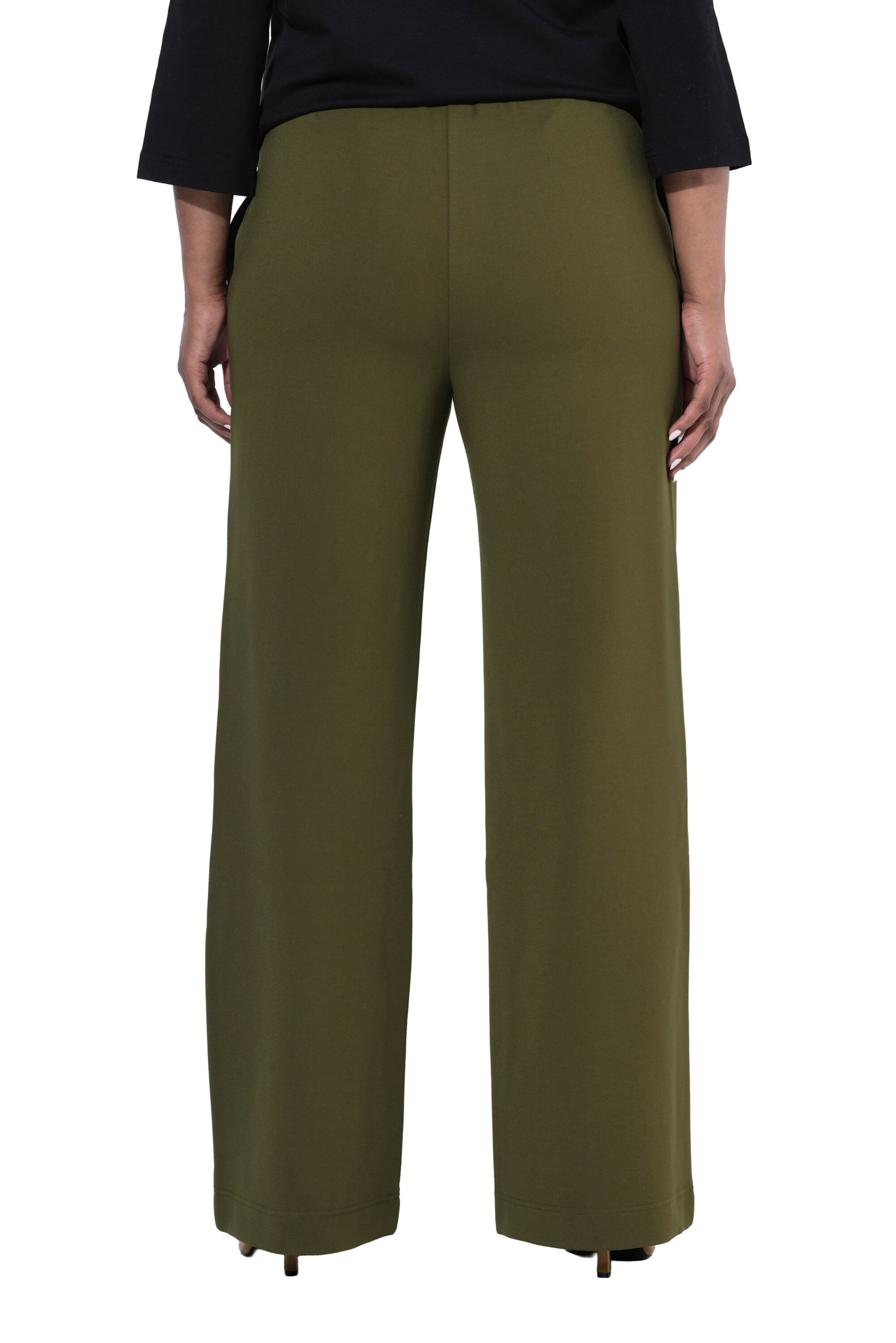 Ulla Popken Wide Leg Hose in Grün