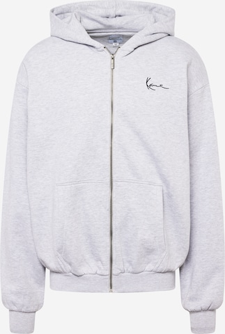 Karl Kani Zip-Up Hoodie 'Essential' in Grey: front