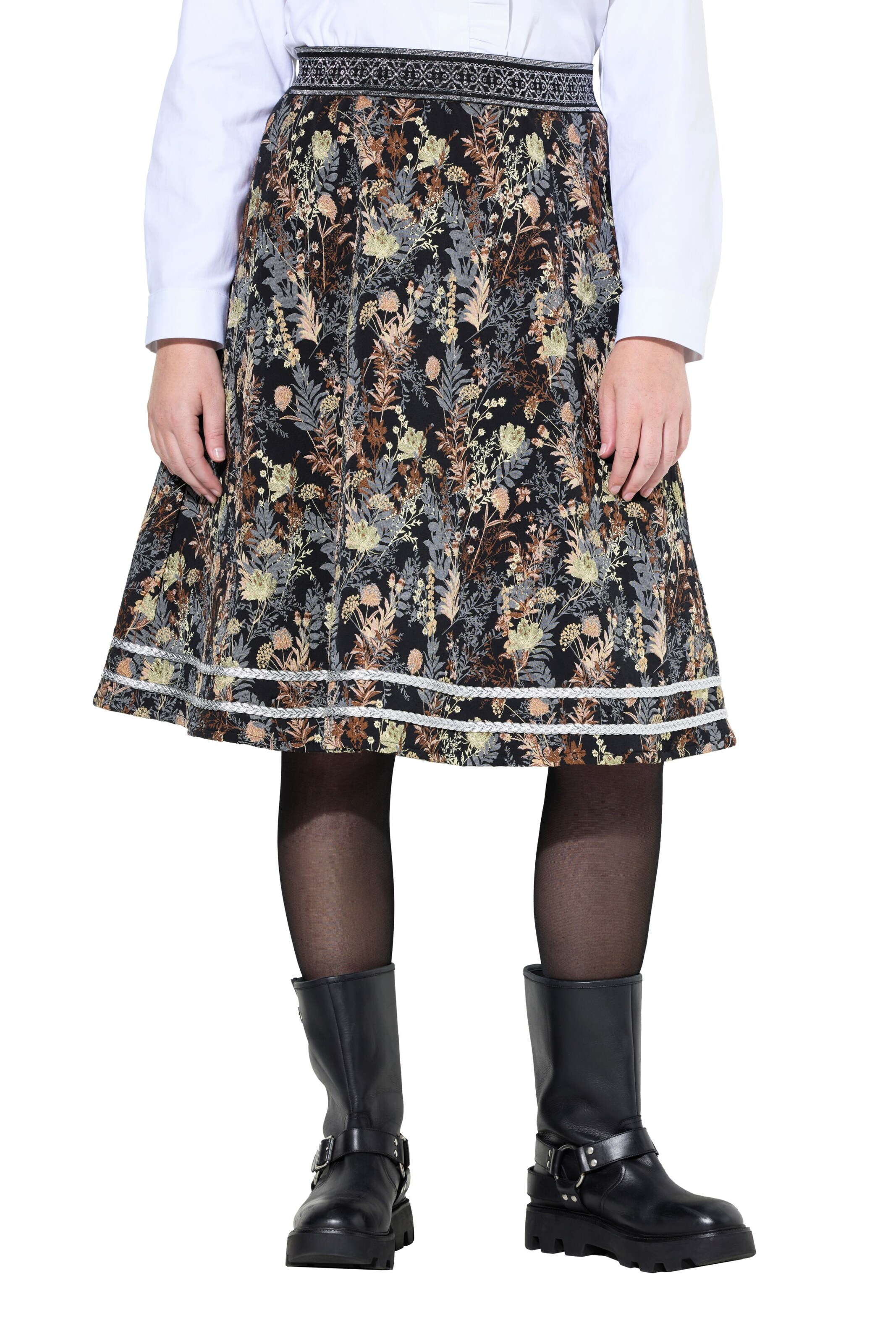 Ulla Popken Rock in Schwarz: Vorderseite