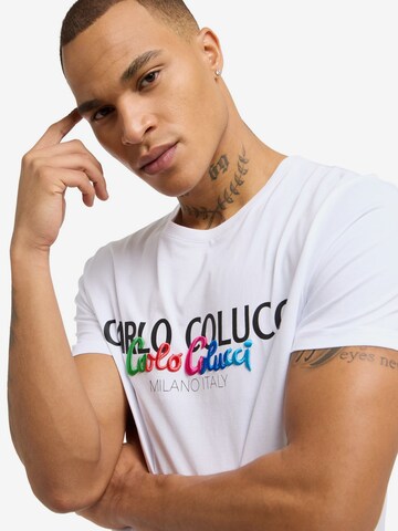 T-Shirt 'Camisa' Carlo Colucci en blanc