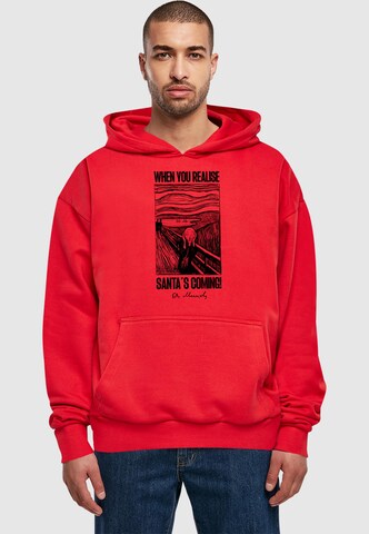 Felpa 'Munch - Santa's Coming' di Merchcode in rosso: frontale