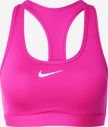 NIKE Sport bh 'Swoosh' in Roze: voorkant