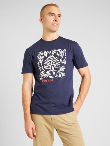 Springfield Тениска 'RECONSIDER' в синьо: отпред
