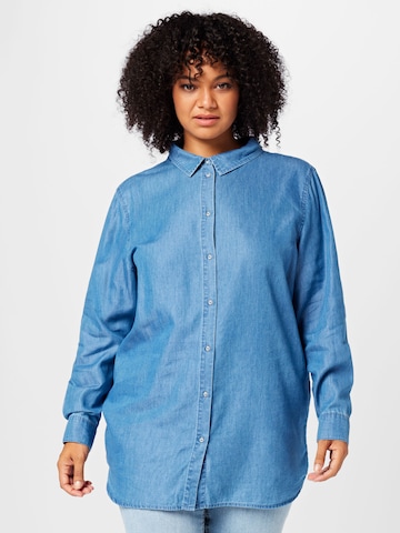 ONLY Curve Bluse 'CBEA NORA' i blå: forside