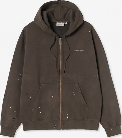 Carhartt WIP Zip-Up Hoodie 'HOODED PAINTER JACKET TOBACCO DESTROY WASH SPLATTER' in XS in Brown, Item view