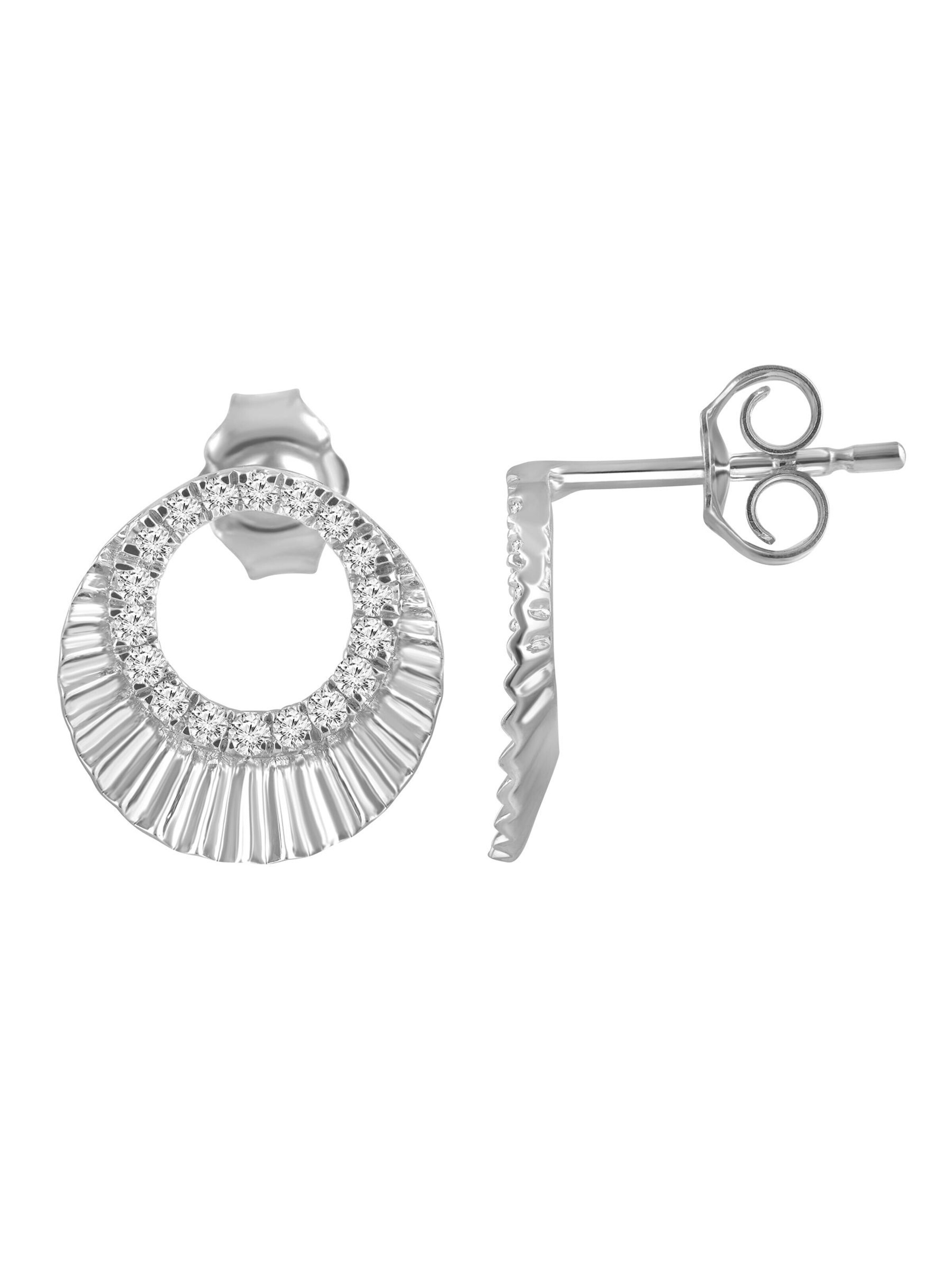 Orecchini 'Ohrringe aus 375 Weißgold mit Diamant' di Diamant Exquis in argento
