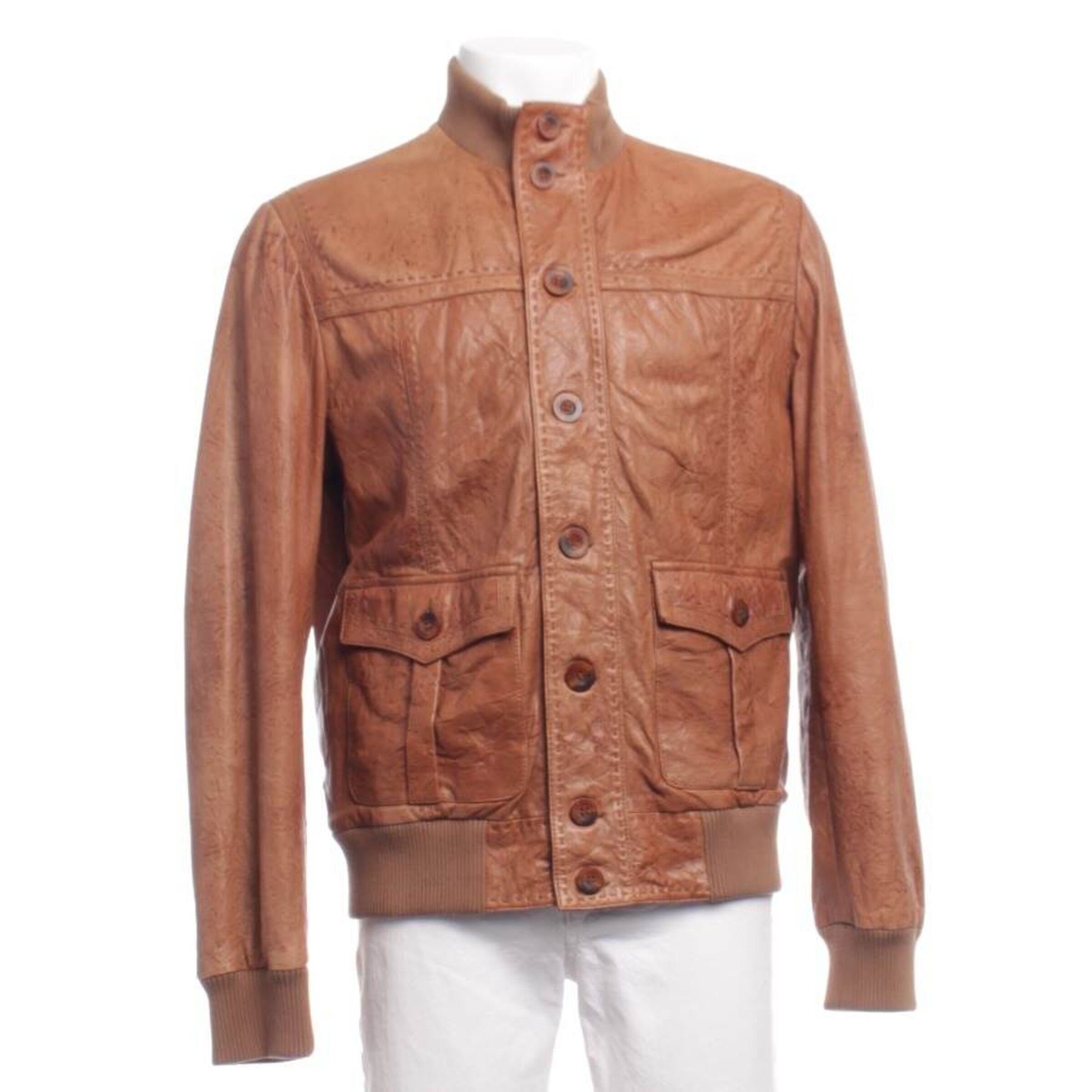 roberto cavalli Lederjacke / Ledermantel M-L in Braun: Vorderseite