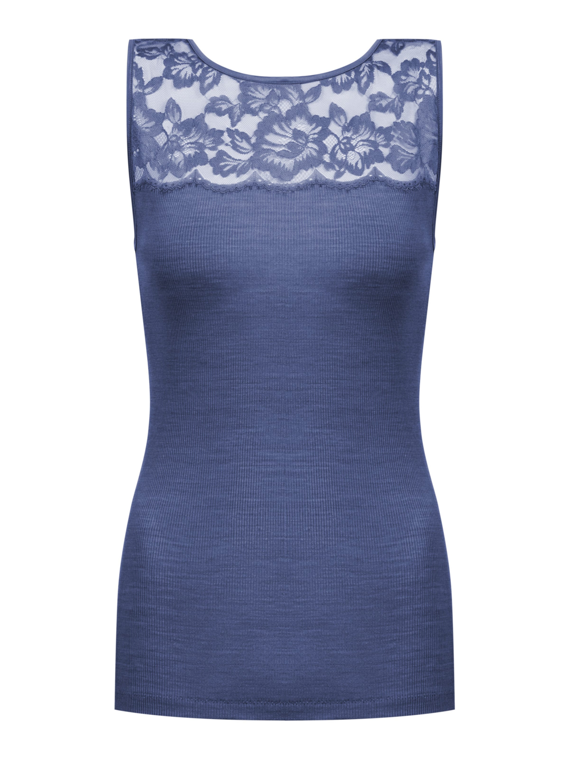 Mey Onderhemd 'Wool Love' in Blauw: voorkant