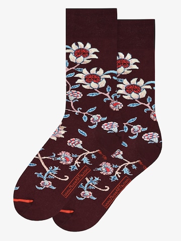 MuseARTa Socken 'William Morris - Evenlode' in Rot: Vorderseite