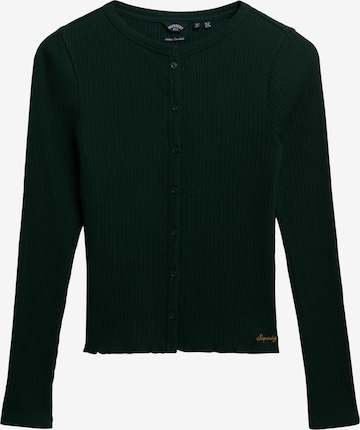 Superdry Gebreid vest in Groen: voorkant