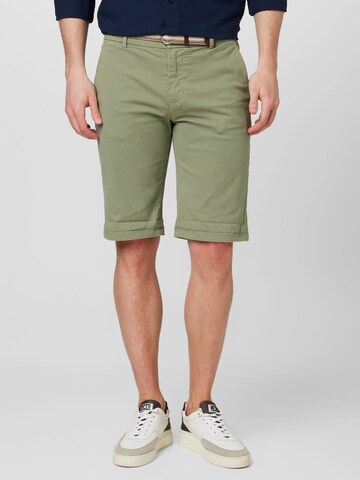 Lindbergh Regular Chino trousers 'Superflex' in Green: front