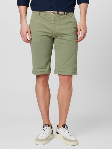 Slimfit Pantaloni chino 'Superflex' di Lindbergh in verde: frontale