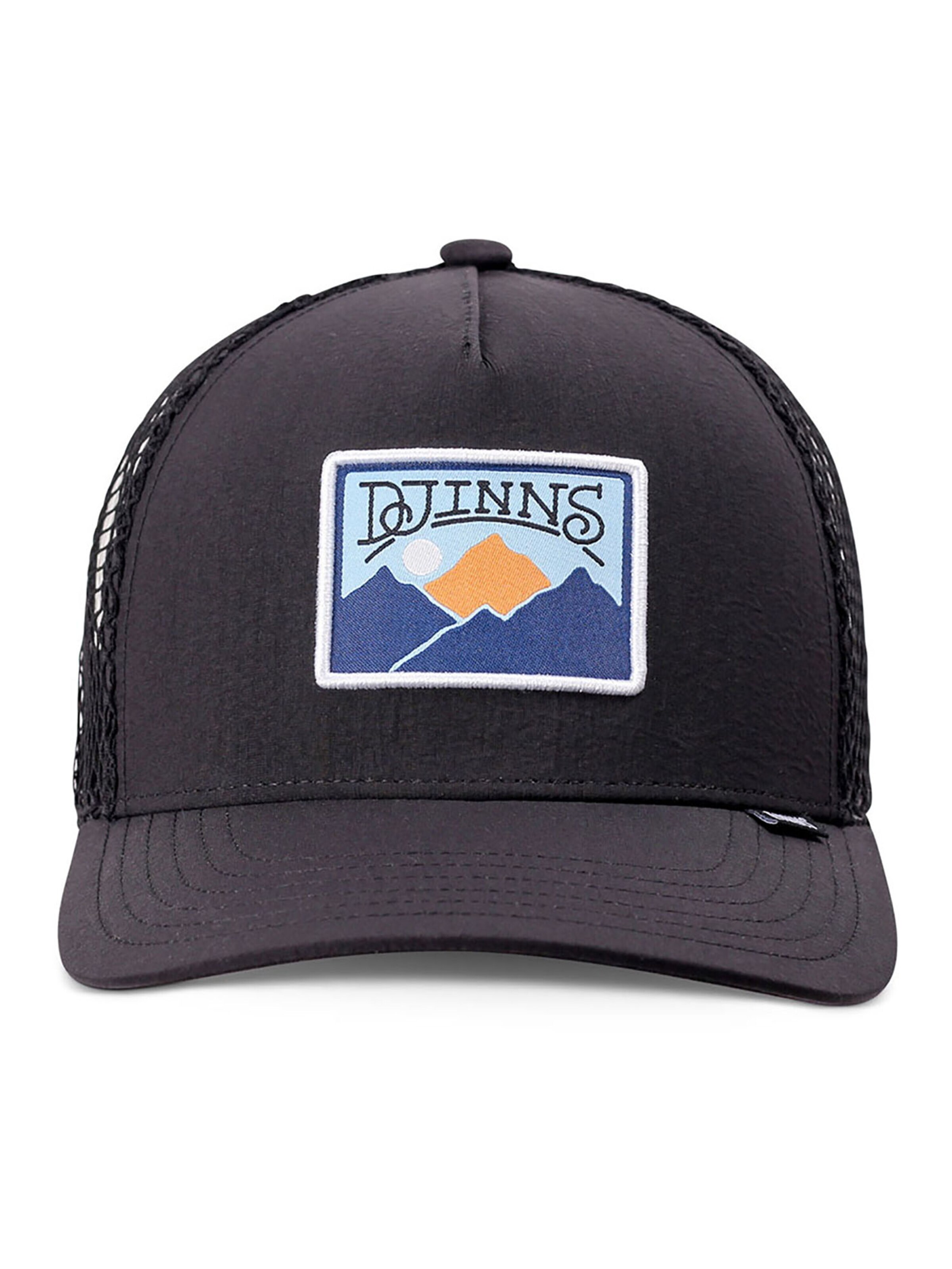 DJINNS Cap 'HFT BigNet Mountain' in Black: front