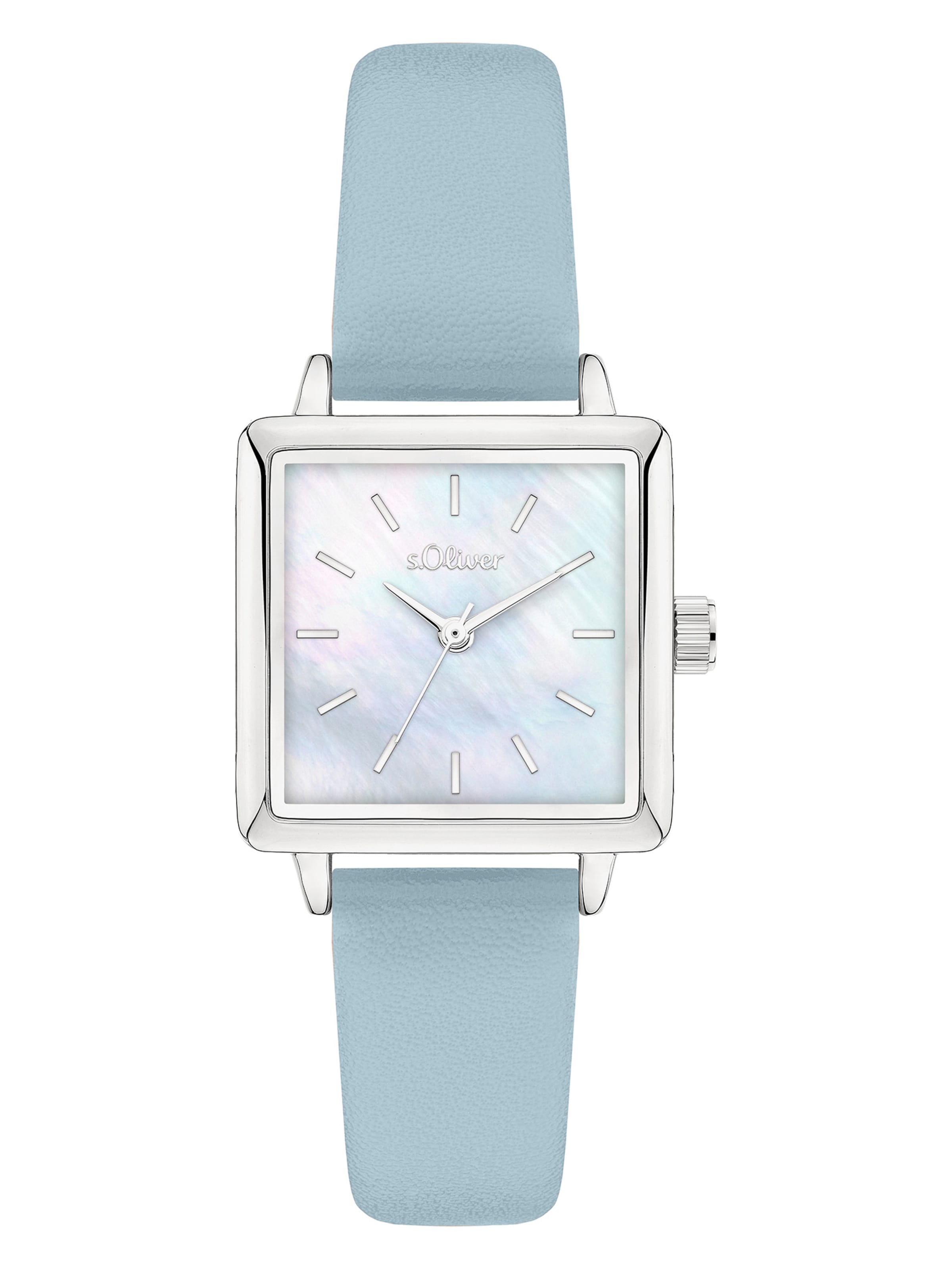 s.Oliver Analog Watch 'Square Time' in Blue: front