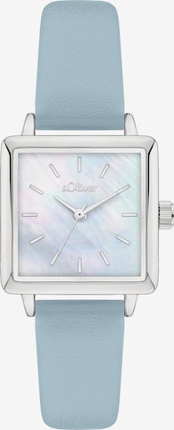 s.Oliver Analoguhr 'Square Time' in Blau: Vorderseite