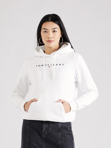 Tommy Jeans Mikina – bílá: přední strana