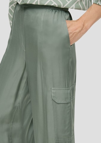 s.Oliver BLACK LABEL Wide leg Cargobroek in Groen
