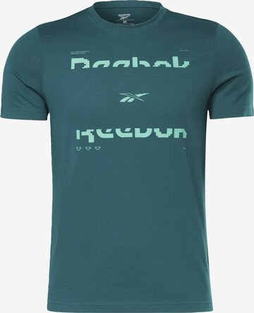 T-Shirt fonctionnel Reebok en vert : devant