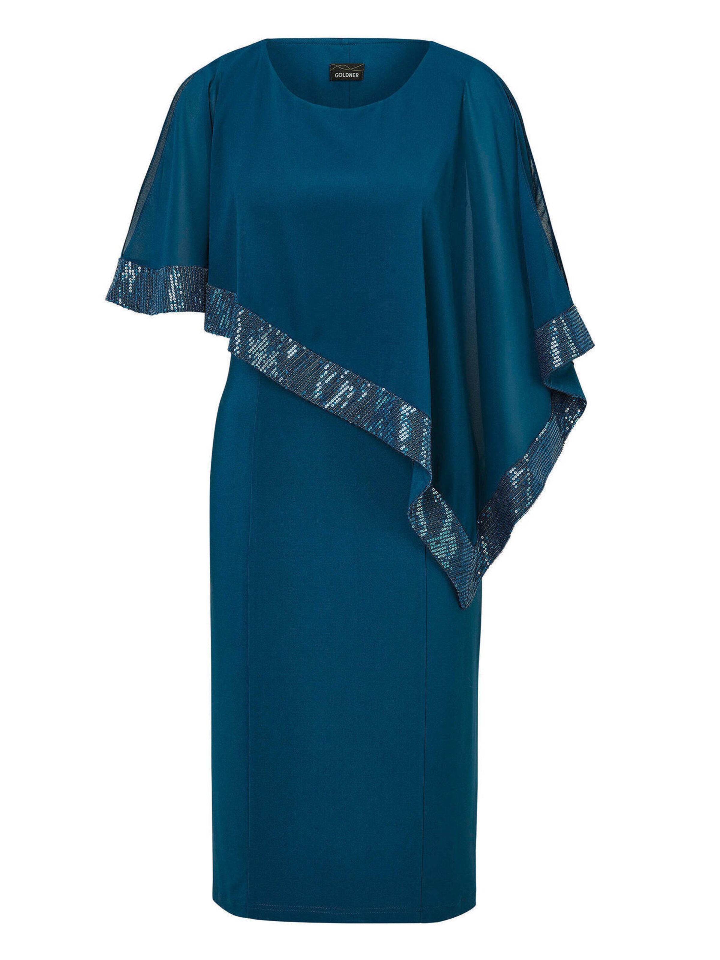 Robe de soirée Goldner en bleu : devant