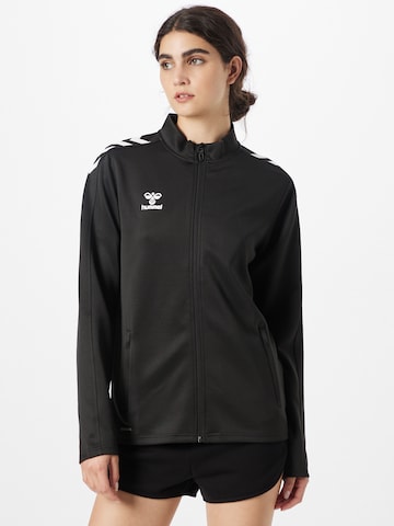 Hummel Sports sweat jacket 'Poly' in Black: front