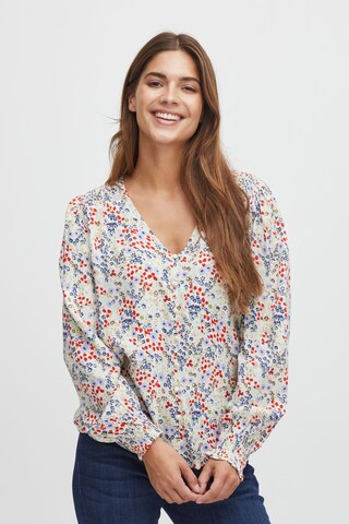 Fransa Blouse 'Flowy' in White: front