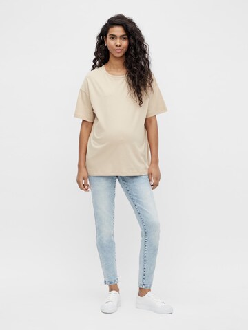 MAMALICIOUS T-Shirt 'Mary' in Beige