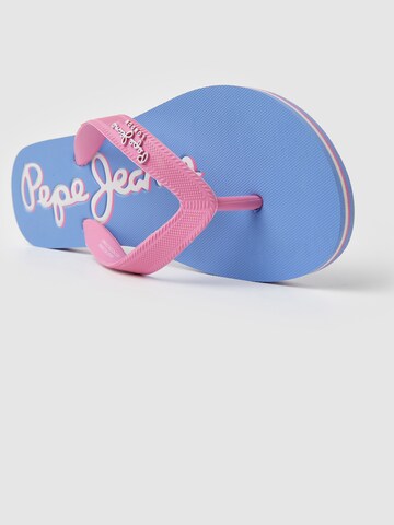 Pepe Jeans T-Bar Sandals 'BAY BEACH' in Blue