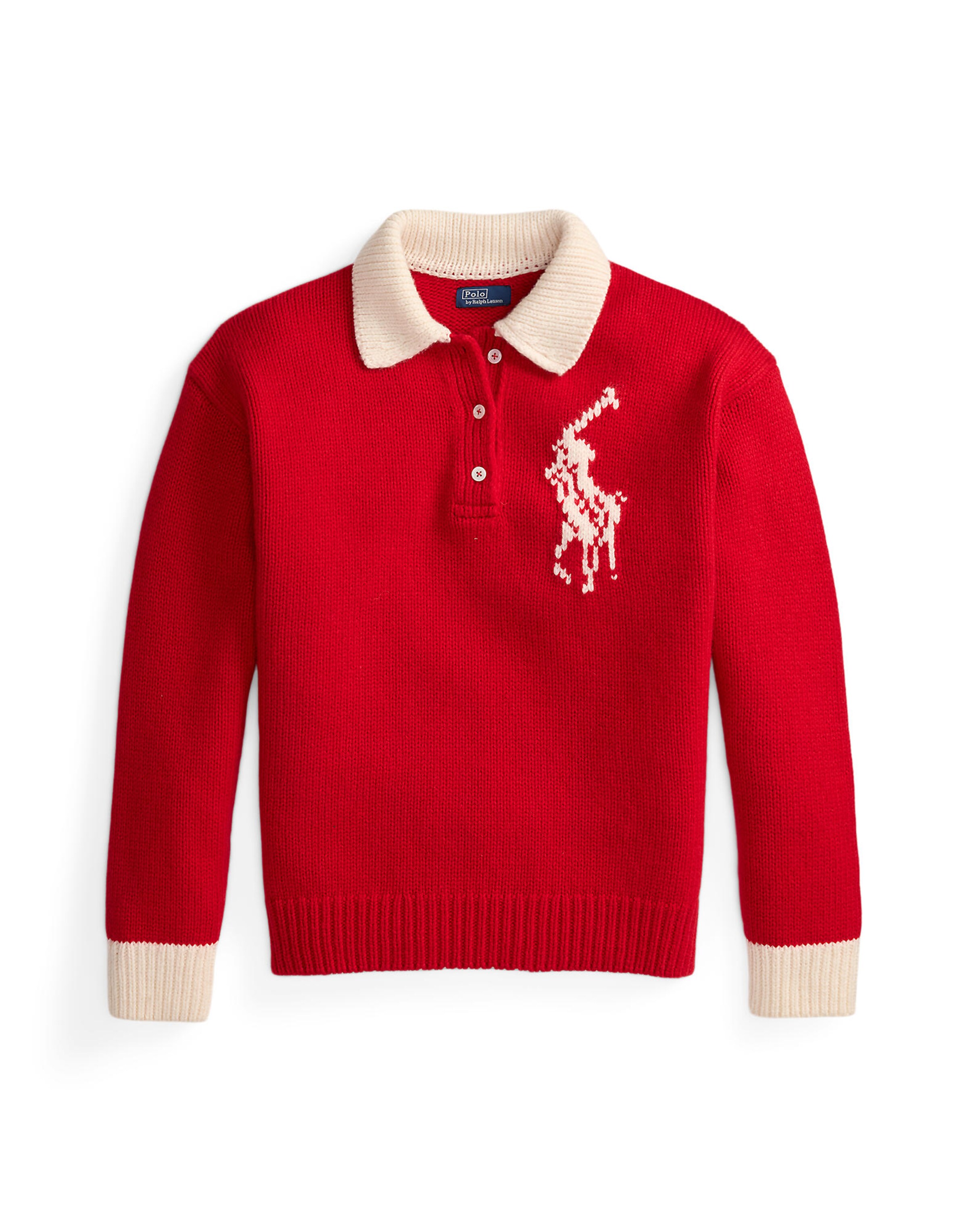 Polo Ralph Lauren Pullover in XXS in rot / weiß, Produktansicht