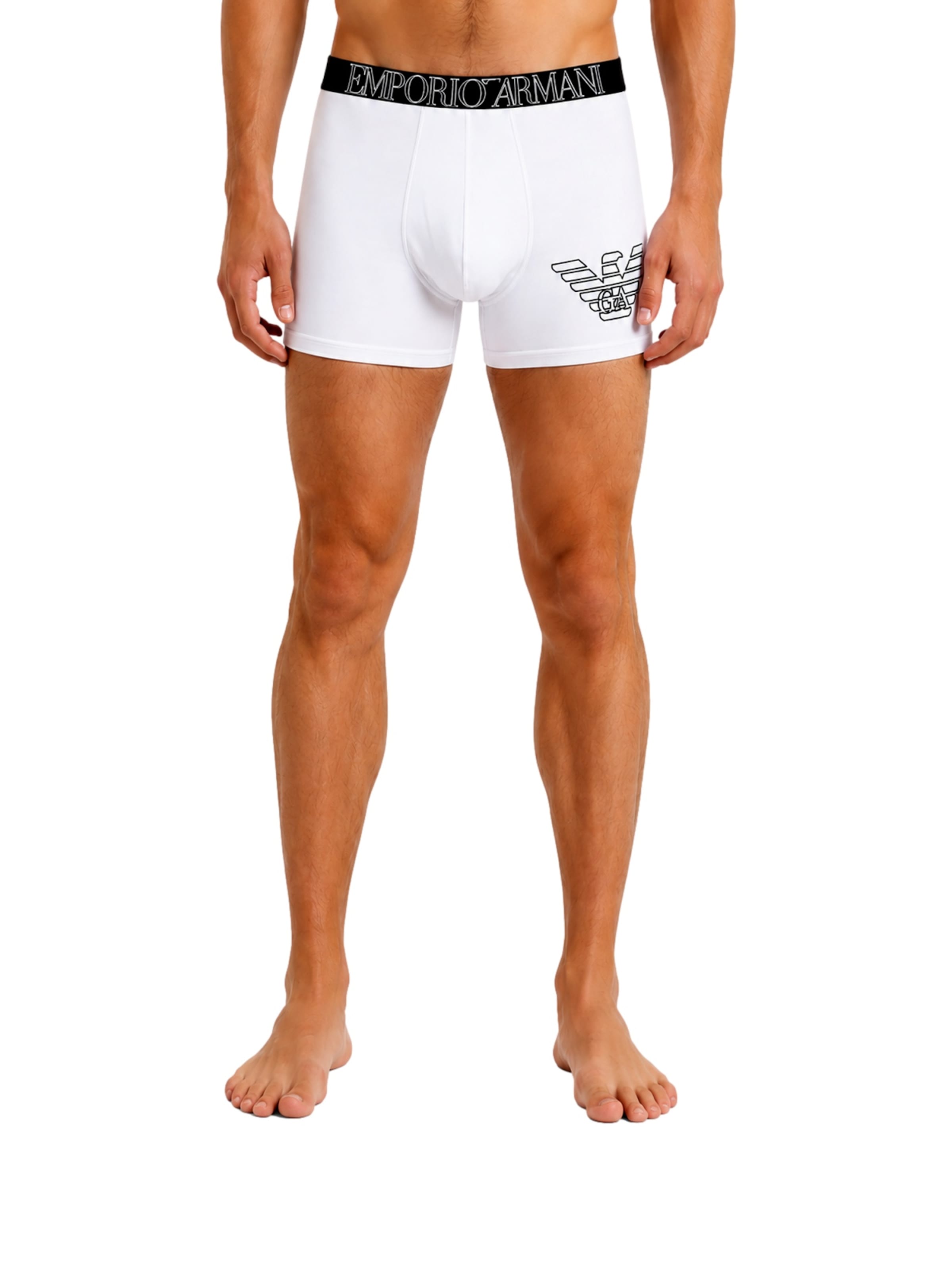 Boxer di Emporio Armani in bianco: frontale