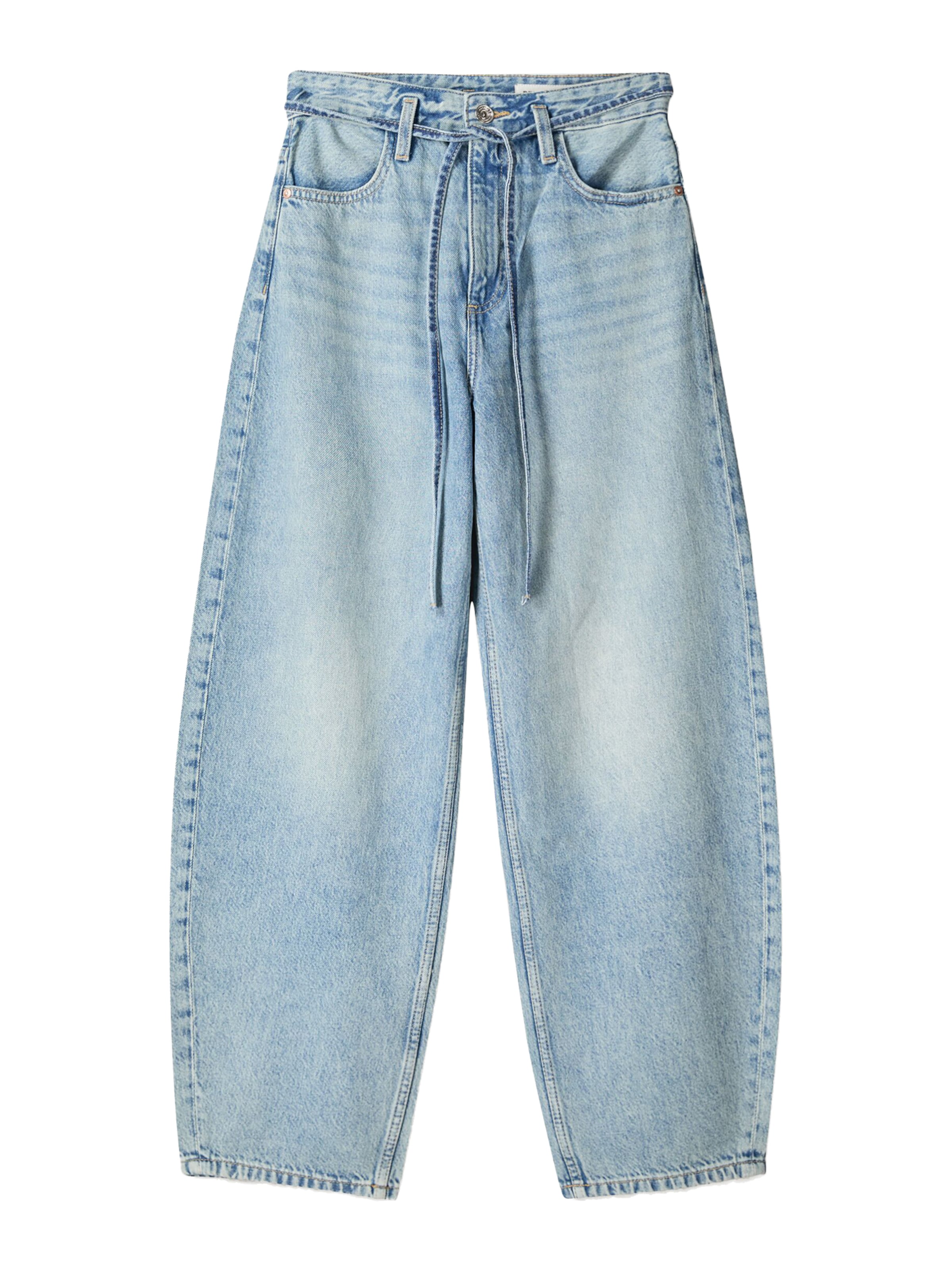 Bershka Loosefit Džíny – modrá: přední strana