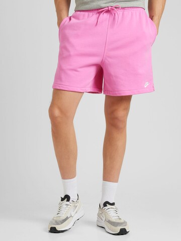 Nike Sportswear Loose fit Trousers 'CLUB' in Pink: front