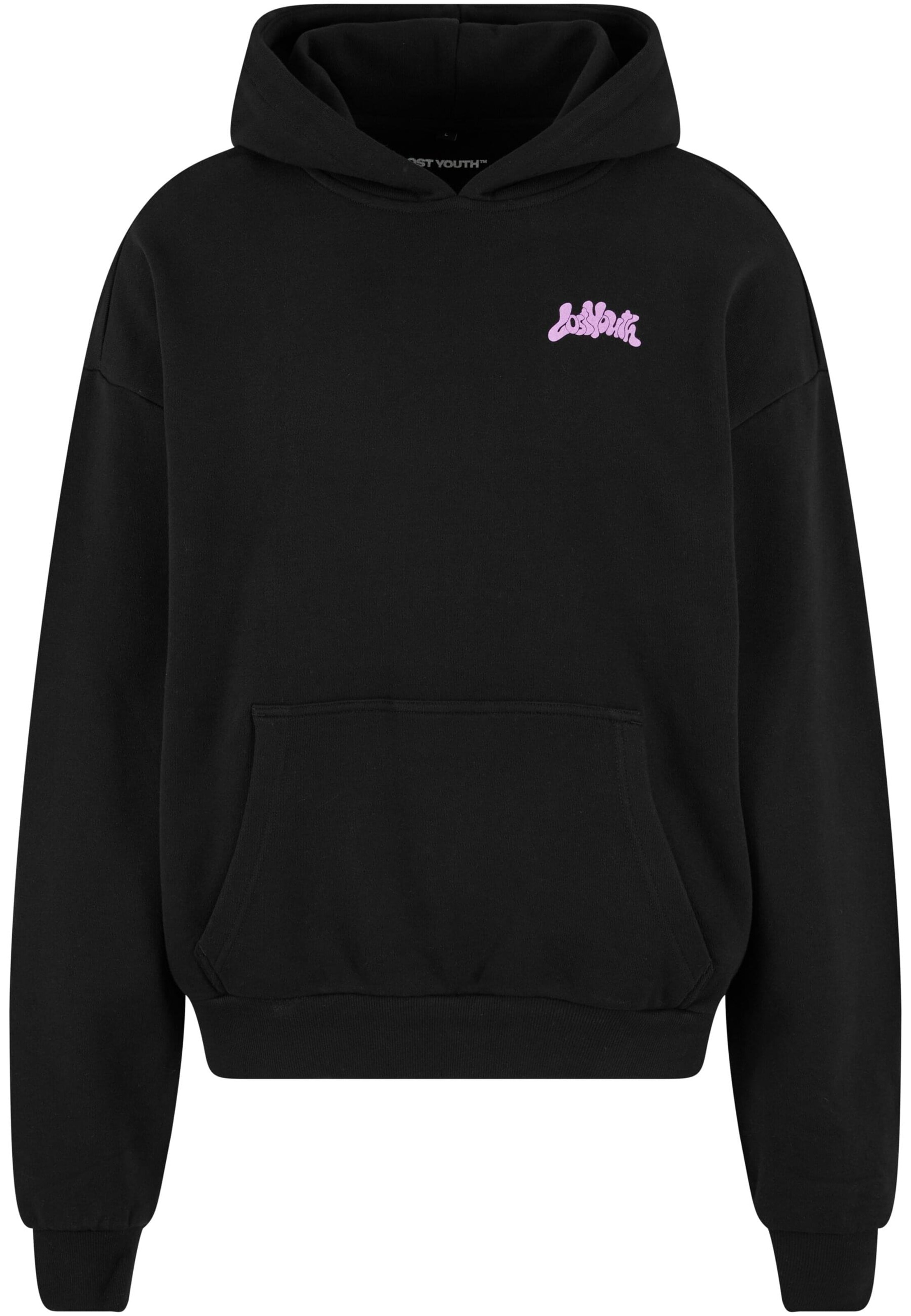 Felpa 'Blurry Blossom' di Lost Youth in nero: frontale