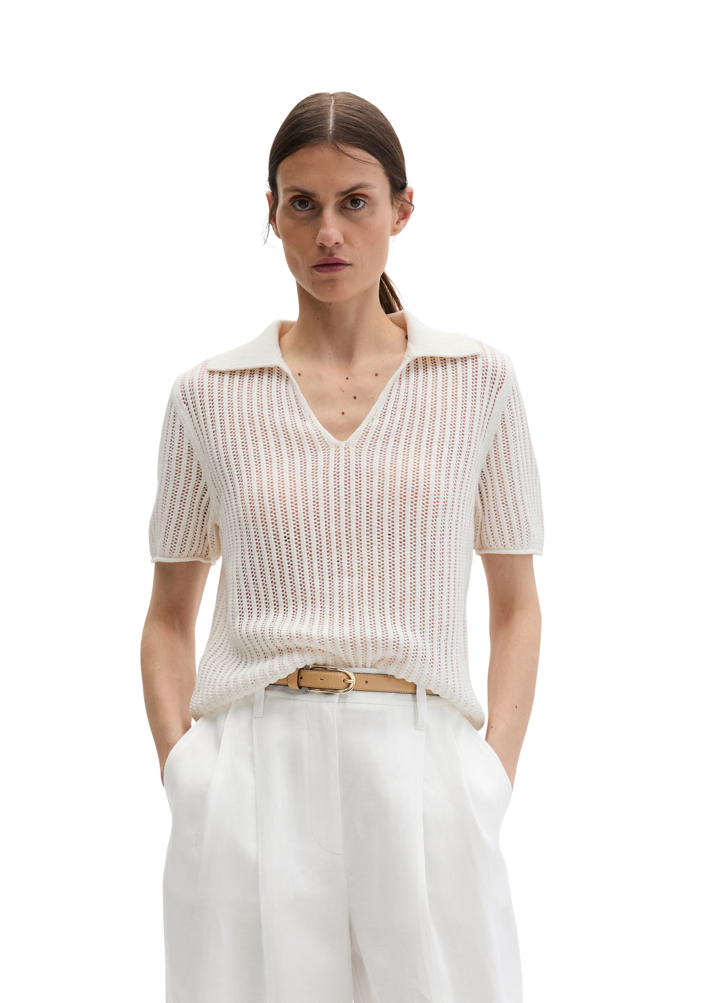 Marc O'Polo Shirt in Wit: voorkant