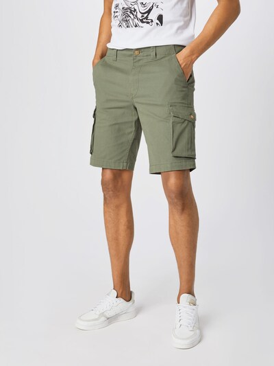 SELECTED HOMME Pantalon cargo 'HAIDEN' en olive, Vue avec modèle