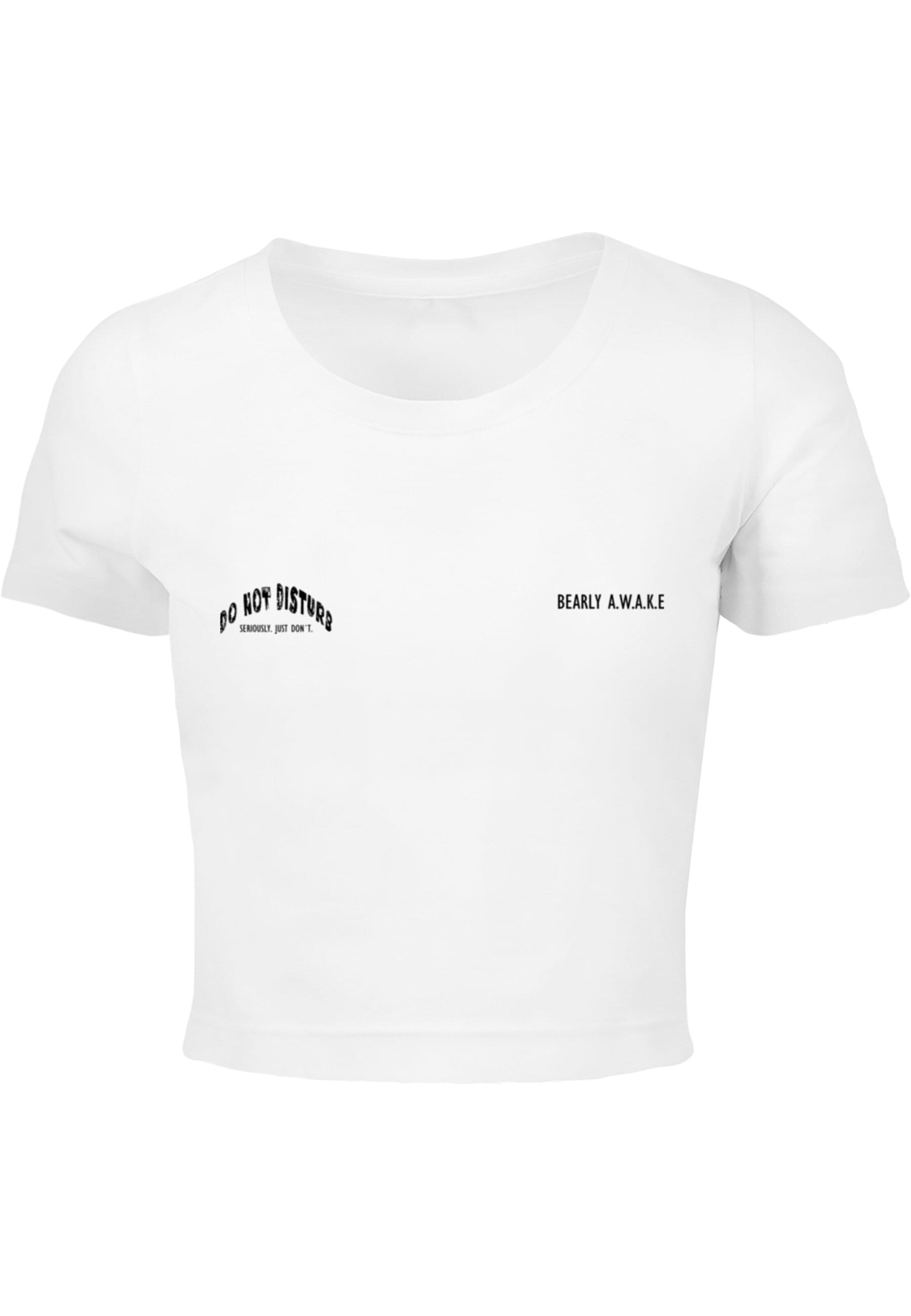 Merchcode Shirt 'Barely Awake' in White: front