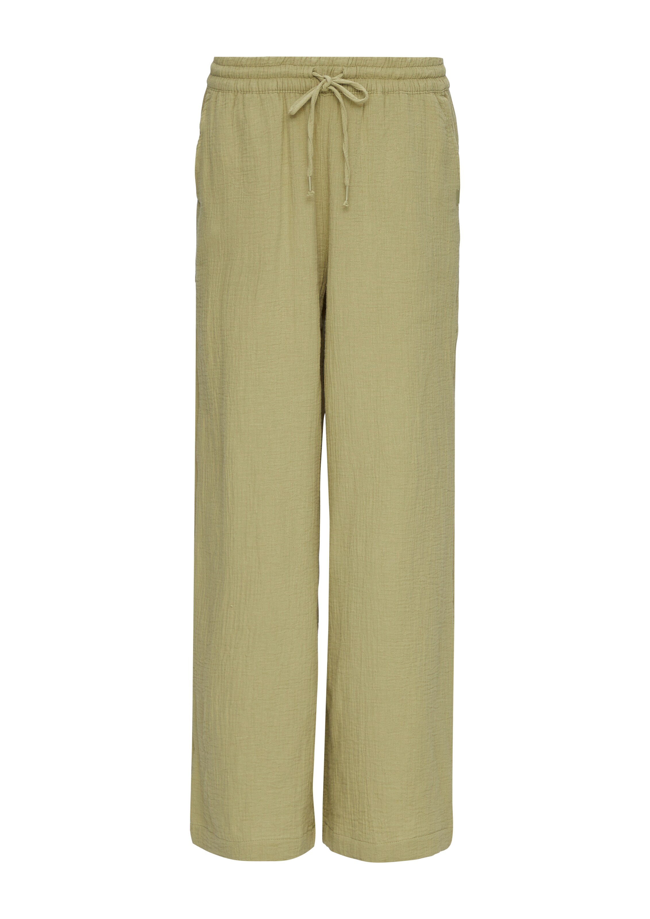 QS Wide leg Broek in Groen: voorkant