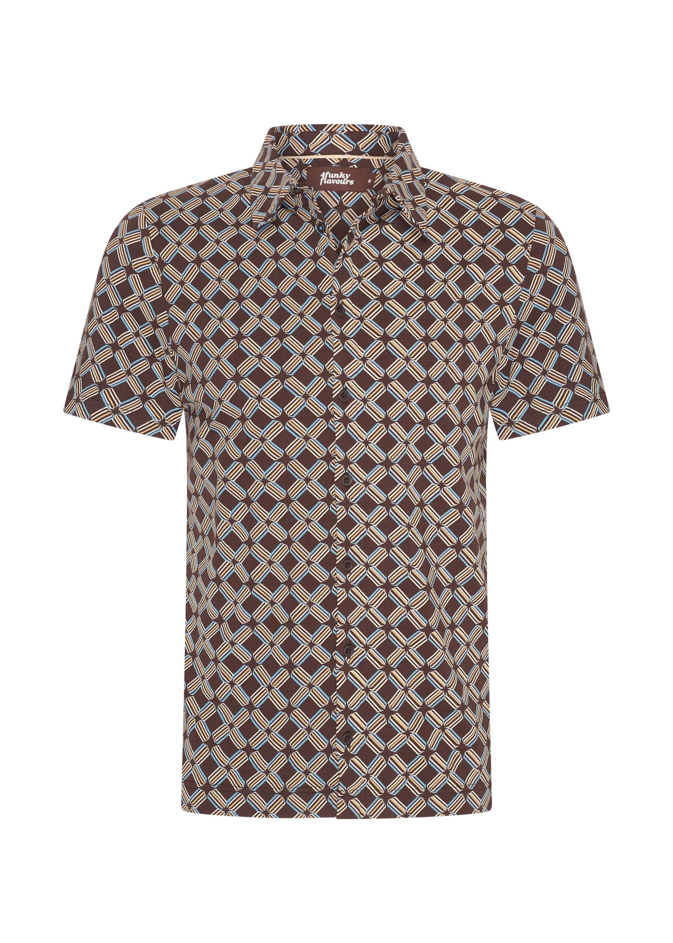4funkyflavours Regular fit Overhemd 'Mystery' in Bruin: voorkant