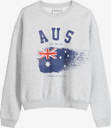 Bershka Sweatshirt in Grijs: voorkant