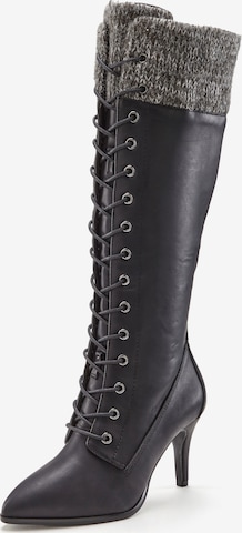 LASCANA Schnürstiefel in Schwarz: Vorderseite