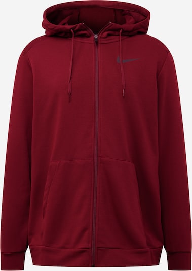 Bluză cu fermoar sport NIKE pe gri metalic / roșu merlot, Vizualizare produs